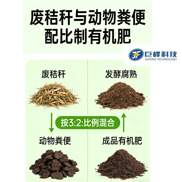 廢秸稈與動物糞便配比制有機肥